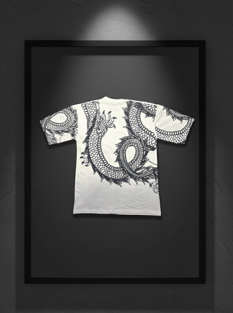 White Dragon Graphic Oversized T-Shirt
